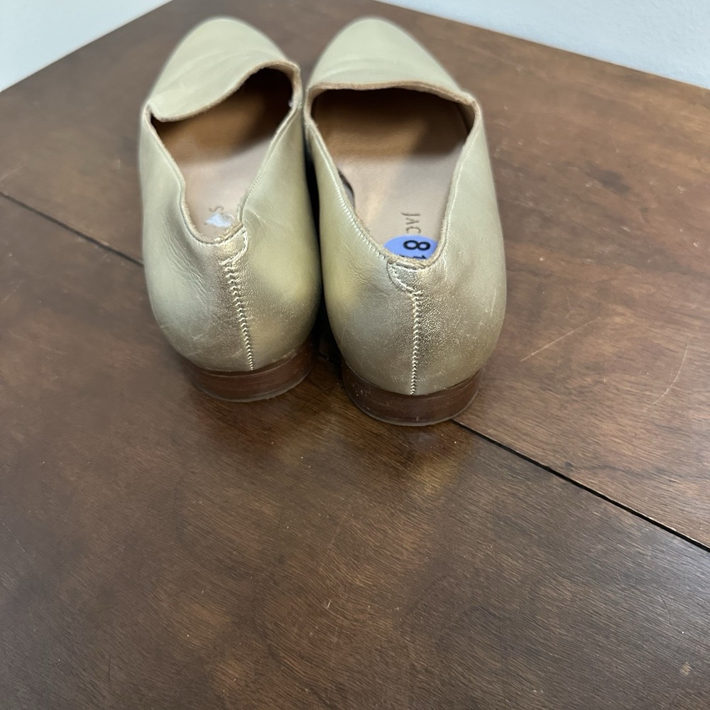 Jack Rogers Gold Leather Slip On Flat Loafer Women's Size 8.5M Made in Brazil - Picture 3 of 7